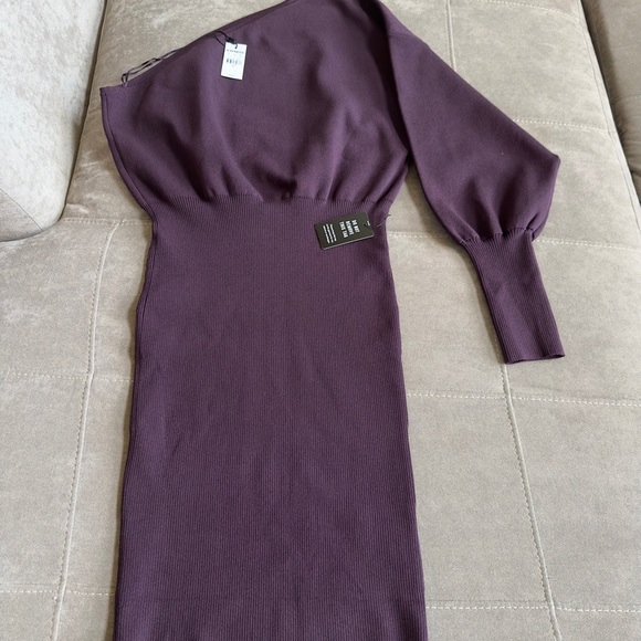 Express One-Shoulder Dress in Rich Plum - Picture 1 of 6